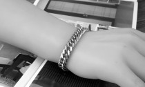 Stainless steel thick wide flat bracelet