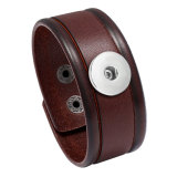 Vintage and old cowhide bracelet simple light plate wide leather bracelet fit 20mm snaps  jewelry