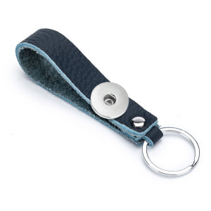 Genuine Leather Keychain Retro Keychain Unisex Car Keychain fit 18mm snap button jewelry