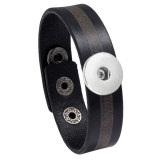 23CM Simple Versatile Leather Bracelet Fashion Punk Leather Bracelet fit 20mm Snaps button jewelry wholesale
