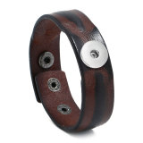 vintage leather bracelet fit 20mm Snaps button jewelry wholesale