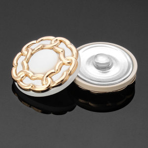 23MM metal buttons black gold trim