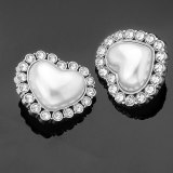 23MM Metal Button Pearl Heart Shape love