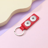 PU Leather Keychain Double Sided Car Line Small Gift Metal Pendant Car Keychain fit 18mm snap button jewelry