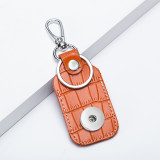Access control key chain integrated leather creative mini small rectangular drop-shaped protective cover access control card sleeve fit 18mm snap button jewelry
