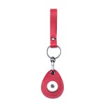 access control card holder water drop keychain protective case genuine leather fit 18mm snap button jewelry