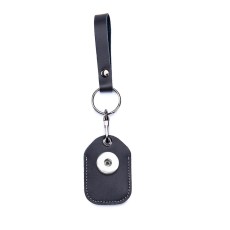 Leather keychain access card ic bus card elevator induction protective cover genuine leather fit 18mm snap button jewelry