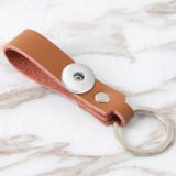 Vintage Leather Keychain Personality Creative Keychain fit 18mm snap button jewelry