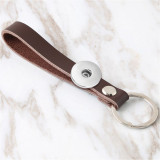 High-grade Genuine Leather  car key chain creative retro leather key rope anti-lost exquisite key chain fit 18mm snap button jewelry