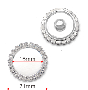 10PCS/LOT Metal snap button with drill fit 16MM glass cabochons