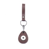access control card holder water drop keychain protective case genuine leather fit 18mm snap button jewelry