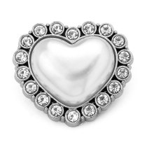 23MM Metal Button Pearl Heart Shape love
