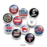 20MM  2024 Trump Print  glass snaps buttons Jewelry Making