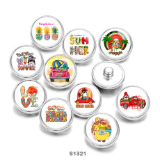 20MM love Cartoon Car Print glass snaps buttons