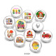 20MM love Cartoon Car Print glass snaps buttons