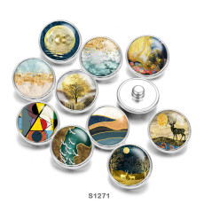 20MM  pattern Print  glass snaps buttons