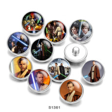 20MM Star wars movie  Print glass snaps buttons