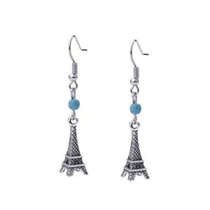 Boho Eiffel Tower Drop Earrings Turquoise Earrings