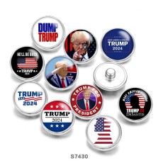 20MM  2024 Trump Print  glass snaps buttons Jewelry Making