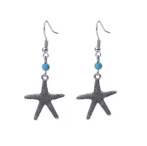 Ocean Breeze Silver Starfish Pendant Turquoise Earrings