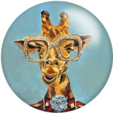 20MM giraffe tiger Animal Print glass snaps buttons