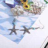 Ocean Breeze Silver Starfish Pendant Turquoise Earrings