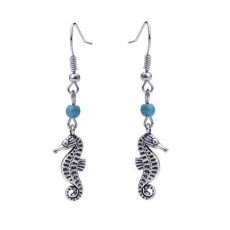 Oceanic Seahorse Pendant Turquoise Earrings