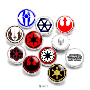 20MM famous movie star wars Print glass snaps buttons