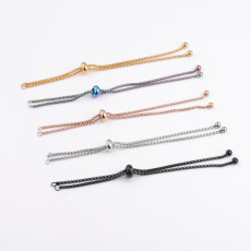 Stainless steel bracelet accessories bolo bracelet stainless steel pearl chain bracelet adjustable DIY personalized bracelet