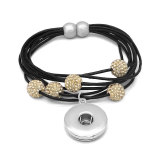 MIX 9PCS Braided Bracelet Bracelet Fits 20mm Snap Jewelry