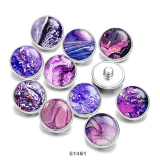 20MM Purple pattern Print glass snaps buttons