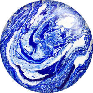 20MM Blue pattern Print glass snaps buttons