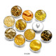 20MM Yellow pattern Print glass snaps buttons