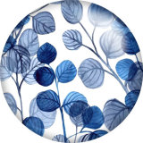 20MM Blue pattern Print glass snaps buttons