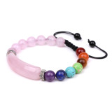 Crystal Tiger Eye Bracelet Female Agate Pink Crystal Colorful Braided Jewelry Bracelet