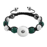 10mm 9 diamond rhinestone balls braided Shambhala bracelet soft clay ladies 20MM snap jewelry