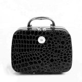 Stone pattern makeup box large capacity portable makeup women's bag with mirror storage makeup box fit 18mm snap button jewelry