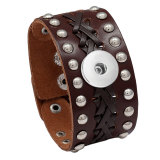 Vintage Adjustable Leather Bracelet Fashion Jewelry Men's Bracelet 20mm snaps jewelry