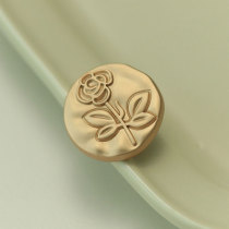 23MM Vintage Flower Embossed Metal Button Mist Gold Tough Flower snap button