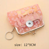 Can put card 4 inch buckle coin purse transparent mesh wallet 20mm snap button jewelry