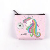 20mm snap button Unicorn Coin Purse Headphone PVC Candy Color Small Coin Purse