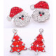 20MM Christmas snowman christmas tree with  Rhinestone snap button