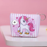 Cartoon Unicorn Cosmetic Organizer Holding Waterproof Travel Toiletry Bag 20mm snap button jewelry