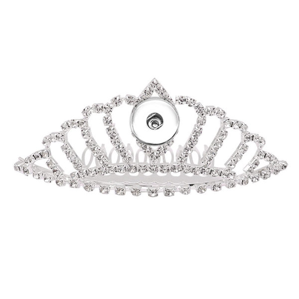 20MM Snap Button Children's Birthday Princess Crown Tiara Rhinestone Insert Comb