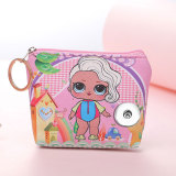 Cartoon girl cute mini coin purse cosmetic storage bag 20mm snap button jewelry