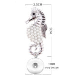 Animal series pearl sea horse brooch brooch 20MM snap button