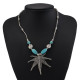 Turquoise Vintage Maple Leaf Statement Ladies Necklace