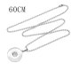1 buttons snaps metal necklace with 60CM chain fit snaps chunks