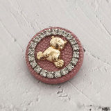 23MM Bear Shaped Diamond Buckle Metal Button