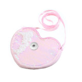 One-shoulder messenger bag DIY funny love-shaped sequin coin purse 20mm snap button jewelry